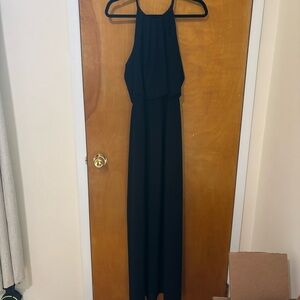 Elegant Black Halter Maxi Dress